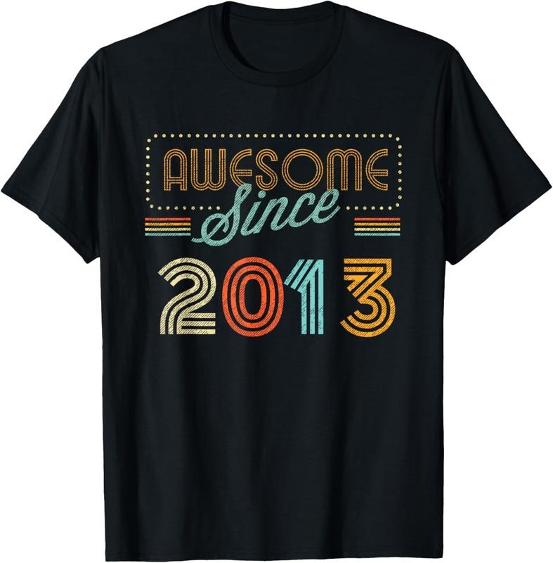 100% Cotton Awesome Since 2013 Year Of Birth Birthday T-Shirt