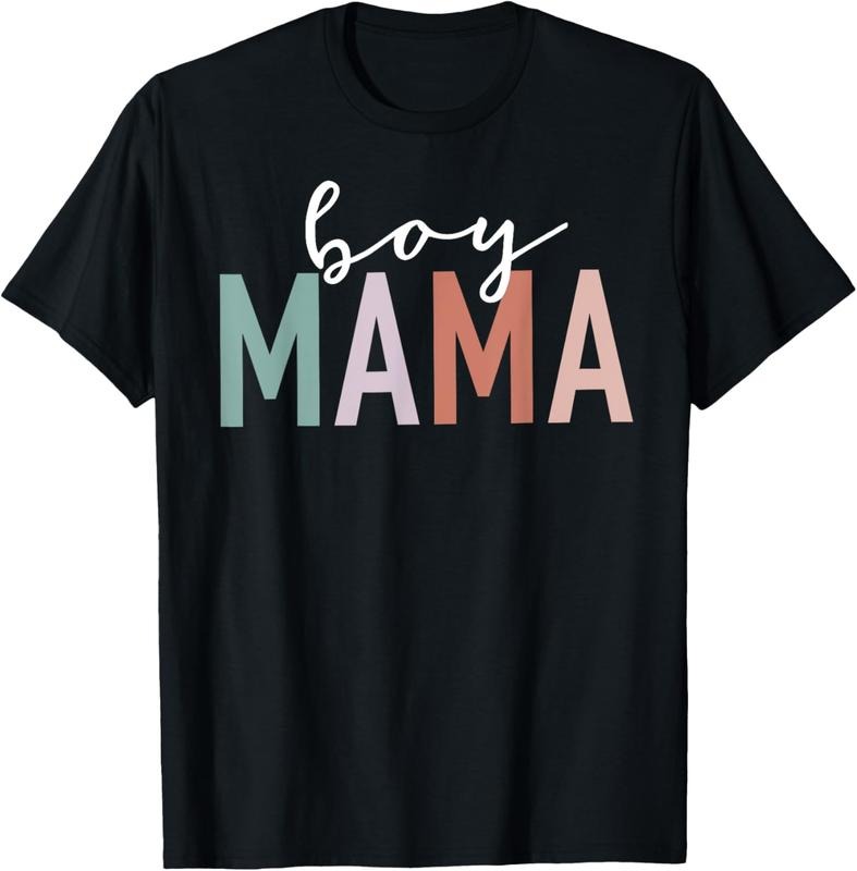 100% Cotton Boy Mama Gifts For Mother Mom Of Boys Leopard Print T-Shirt