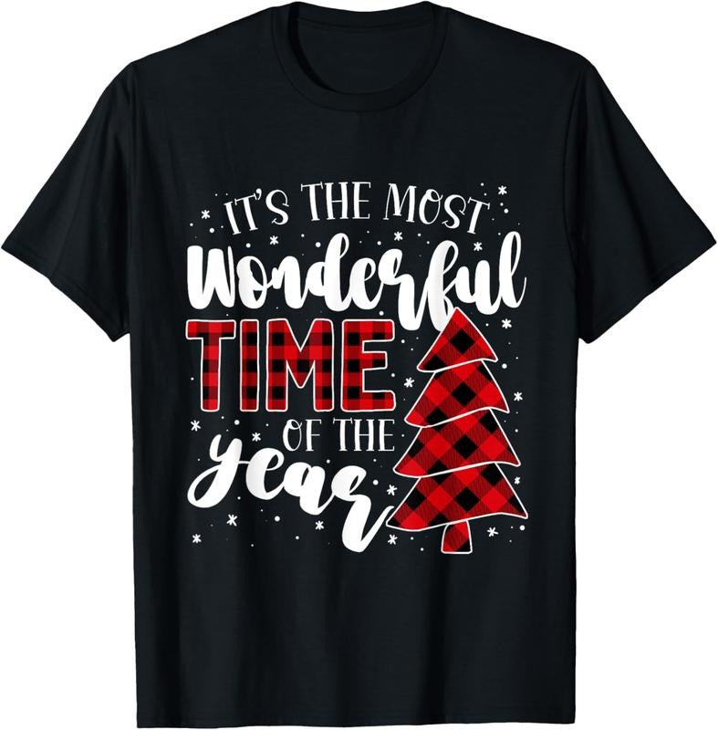 100% Cotton Christmas Trees It's the Most Wonderful Time of the Year T-Shirt