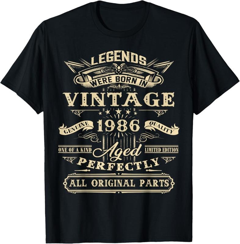 100% Cotton For Legends Born 1986 39 Yrs Old Vintage T-Shirt