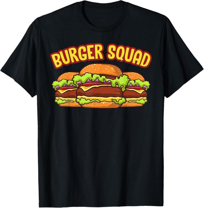 100% Cotton Funny Burger Squad Cheeseburger Hamburger Burgers Food T-Shirt
