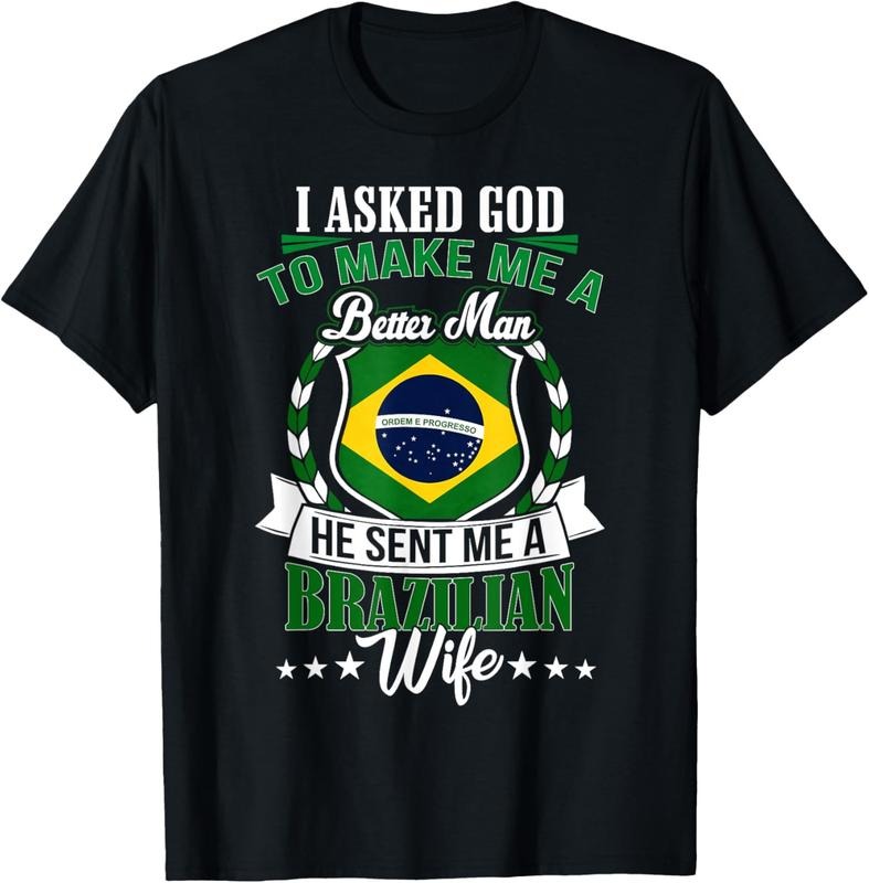 100% Cotton I Love my Brazilian Wife Anniversary T-Shirt for Husband T-Shirt