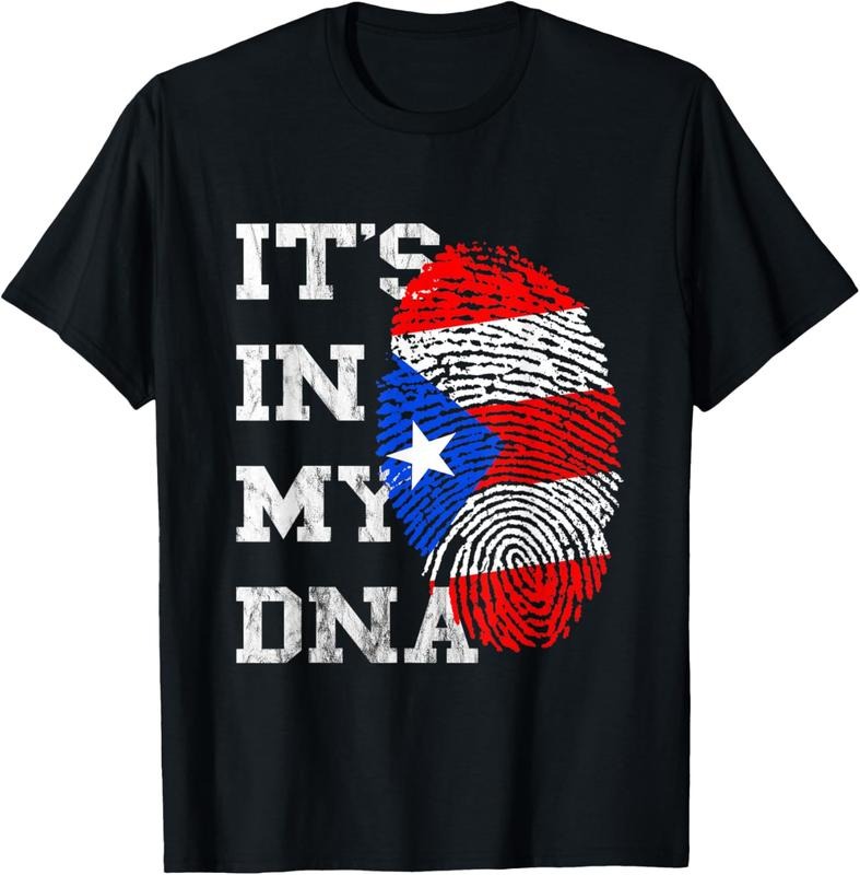 100% Cotton It's In My DNA Puerto Rico Flag Puerto Rican Roots Boricua T-Shirt