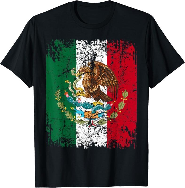100% Cotton MEXICO Flag Vintage | Men Women | MEXICO T-Shirt