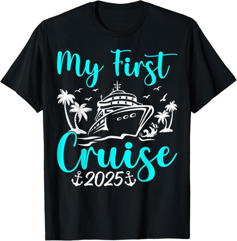 100% Cotton My First Cruise 2025 Trip Vacation Matching Family Ship T-Shirt