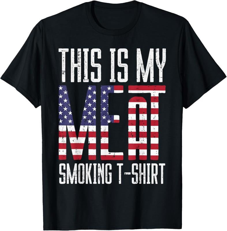 100% Cotton My Meat Grill Shirt US Flag Bbq Barbecue Patriot Men Women T-Shirt