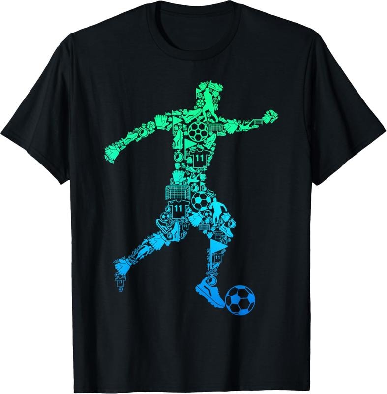100% Cotton Soccer Player Youth Men Boys T-Shirt