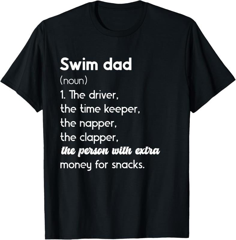 100% Cotton Swim Dad Definition Swimming Father Of A Swimmer Dad T-Shirt