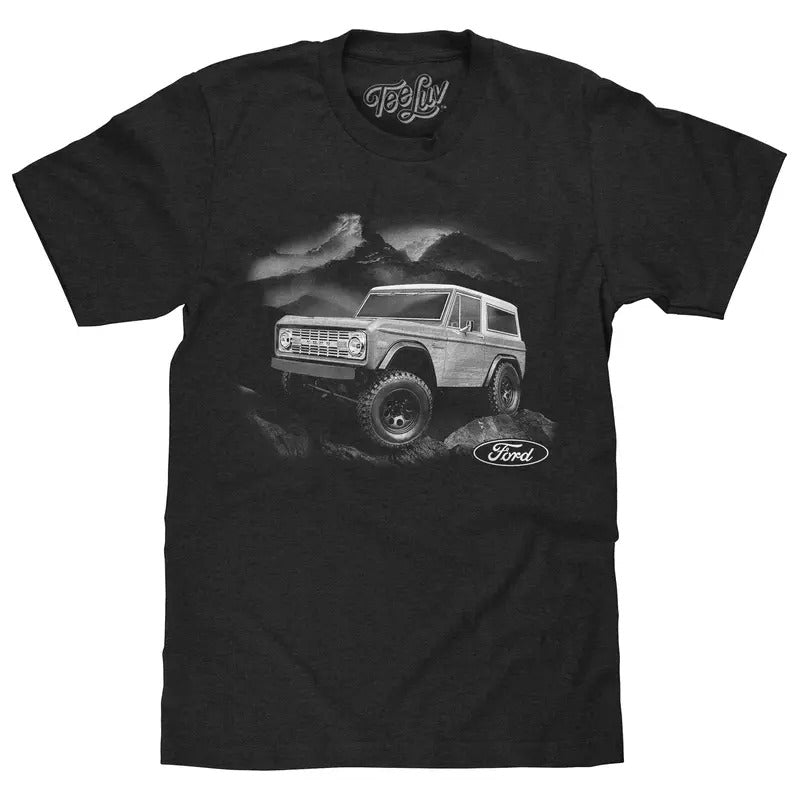 1970s Ford Bronco Mountain T-Shirt - Black