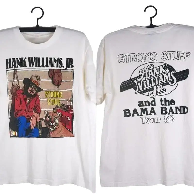 1983 Hank Williams Jr. & The Bama Band Strong Stuff Tour T-Shirt