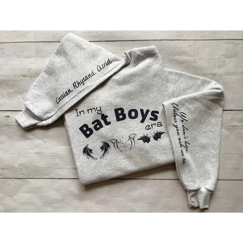 2 Slide, Licensed Bat Boys Sweatshirt,Hoodie ACOTAR Shirt, SJM ACOTAR Merch, Velaris Night Court House of Wind, Cassian Rhysand Azriel, Prythian, High Lord