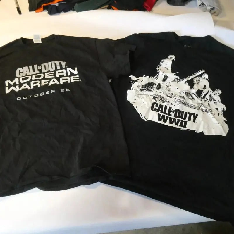 2 sides Call of Duty Modern Warefare adn WWII T-shirt, Made Using 100% Us Cotton, Design & Printed In The USA Menswear T-Shirt