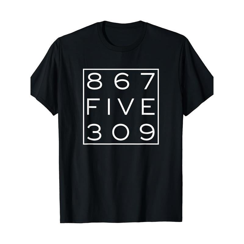 220g Vintage 80s Nostalgia T Shirt - Men's Funny Retro Graphic Tees - Nostalgic 8675309 Design, Classic Fit, Short Sleeve, Crew Neck made in usa