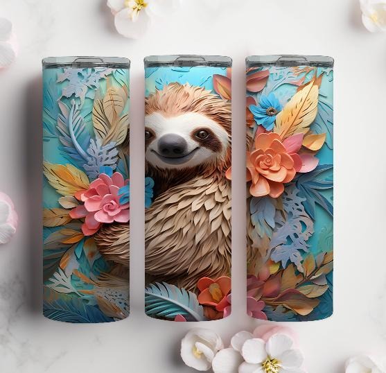 3D Sloth Tumbler Stainless Steel Drinkware