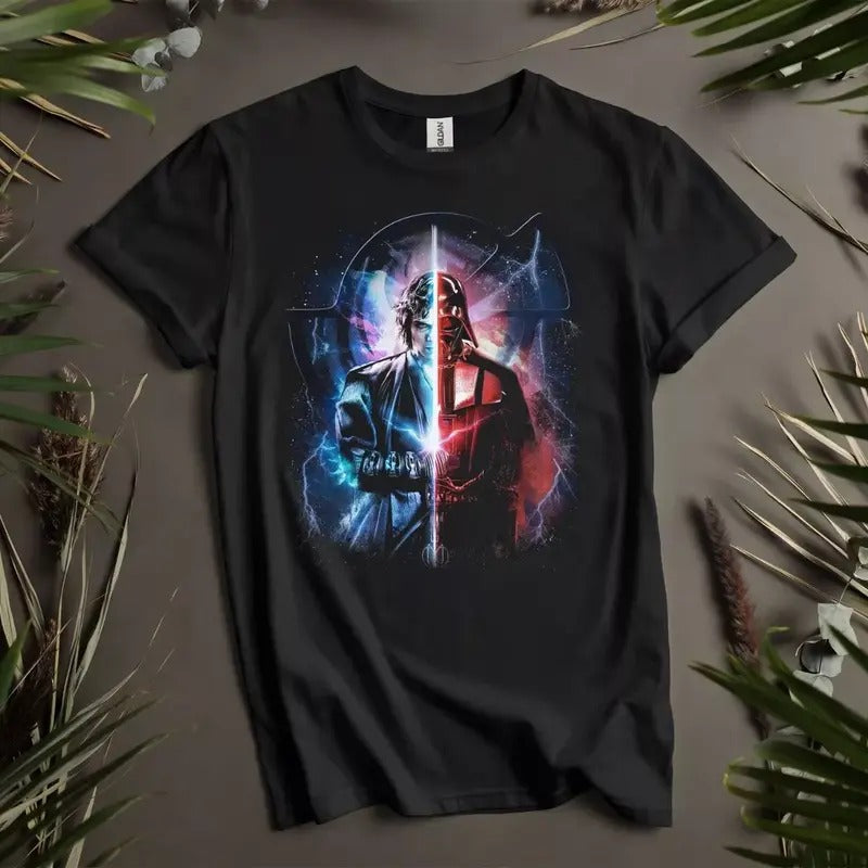 4nakin Skywalkr & Darth Vadr T-shirt, Cotton Unisex T-shirt, Streetwear Crewneck For Men Women