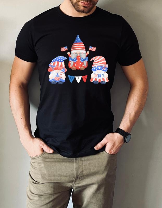 4th Of July Gnomes T- Shirtfreedom Shirt Fourth Of July Shirt Independence Day Shirts Summer Tee Holiday Tee Gnome Lovers Shirt