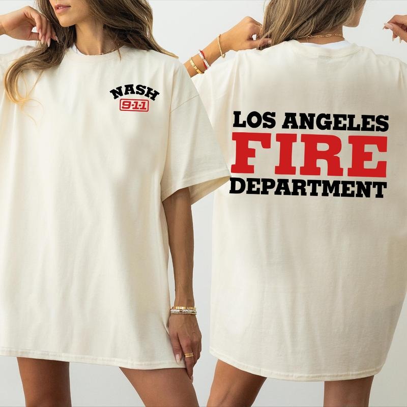 9-1-1 TV Show LAFD Crewneck Sweatshirt,Los Angeles Fire Department Fan Tee