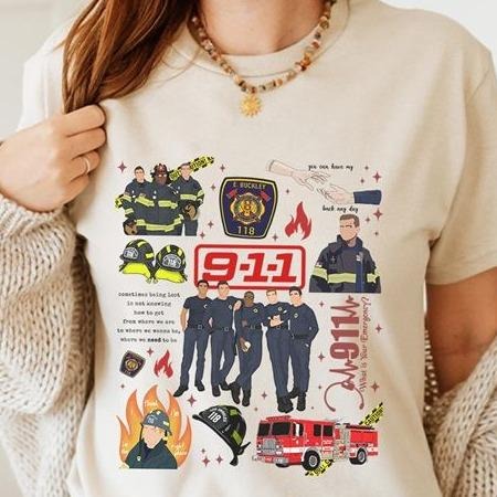 9-1-1 Television Show Shirt | Evan Buckley Shirt | Bobby Nash Shirt | Movie Tee | 911 Movie Shirt | American TV Series Shirt