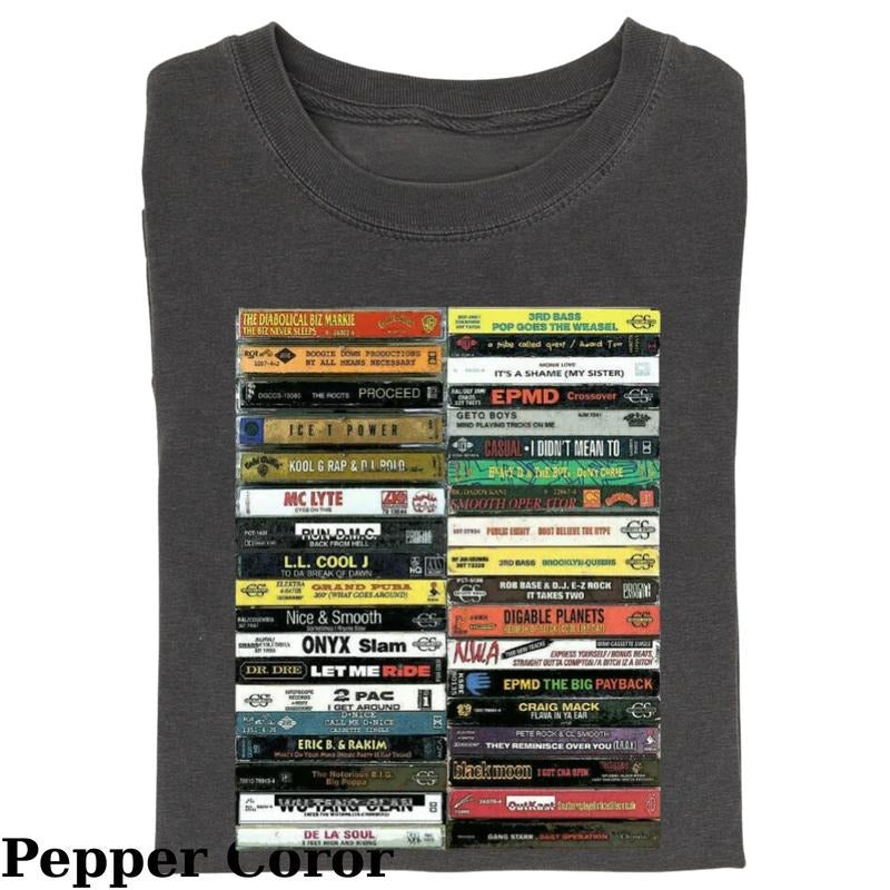 90's Hip-Hop Cassette Tapes - Mix Tapes mixtape - 100% Ringspun Cotton T-Shirt, Music Tee, Unisex T-Shirt, Gift For Men Women