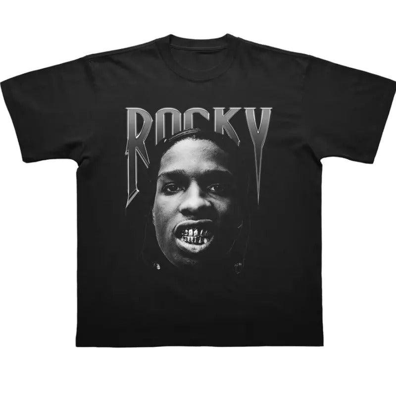 $AP ROCKY T-SHIRT - Rare Concert Merch Rap Tee - Hip Hop Graphic Tour Rap Style - Classic Cotton Fabric Menswear - Shirt Graphic Shirt