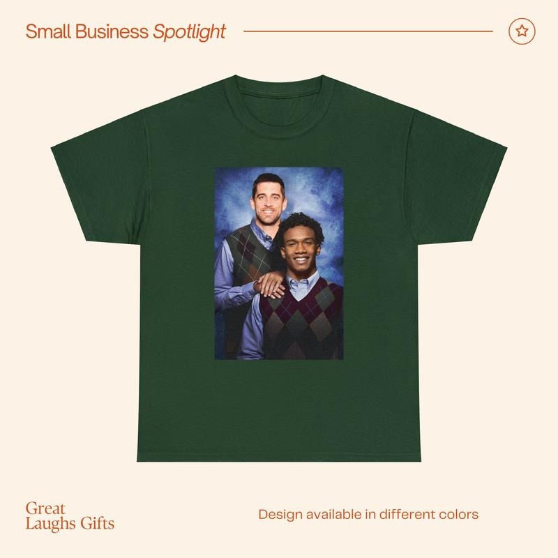 Aaron Rodgers Garrett Wilson New York Jets Funny T-Shirt, Christmas Gift Fathers Day Unisex Heavy Cotton T-Shirt