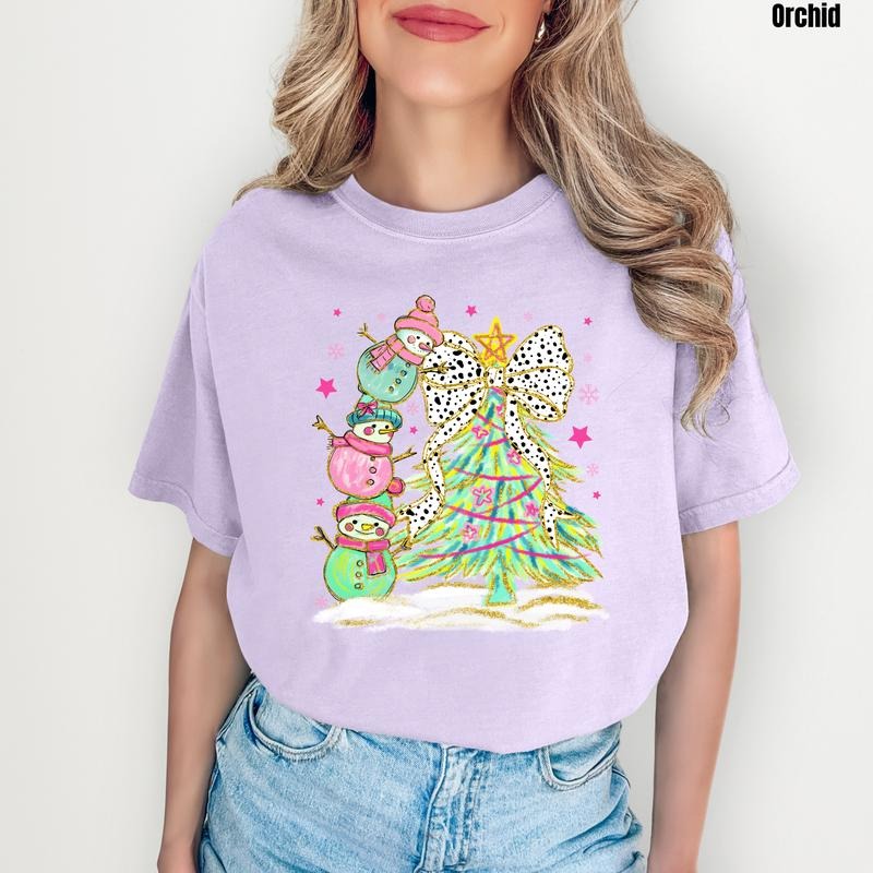 Adorable Snowmen & Tree Comfort Colors T-Shirt 'NLB'