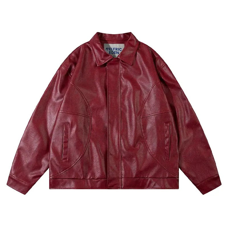 Aelfric Eden Vintage Burgundy Essential Faux Leather Jacket