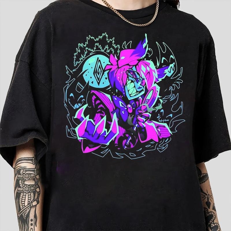 Alastor T-Shirt, Hazbin Hotel Characters, Hazbin Hotel T-Shirt, Hazbin Hotel Cartoon , Birthday Gift for fan, Helluva Boss-2