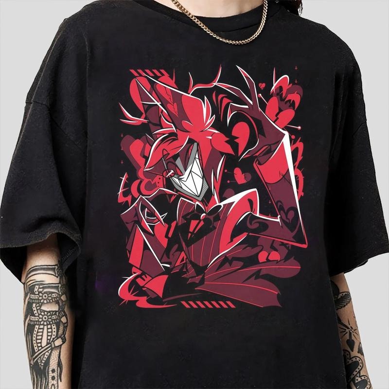 Alastor T-Shirt, Hazbin Hotel Characters, Hazbin Hotel T-Shirt, Hazbin Hotel Cartoon , Birthday Gift for fan, Helluva Boss-3