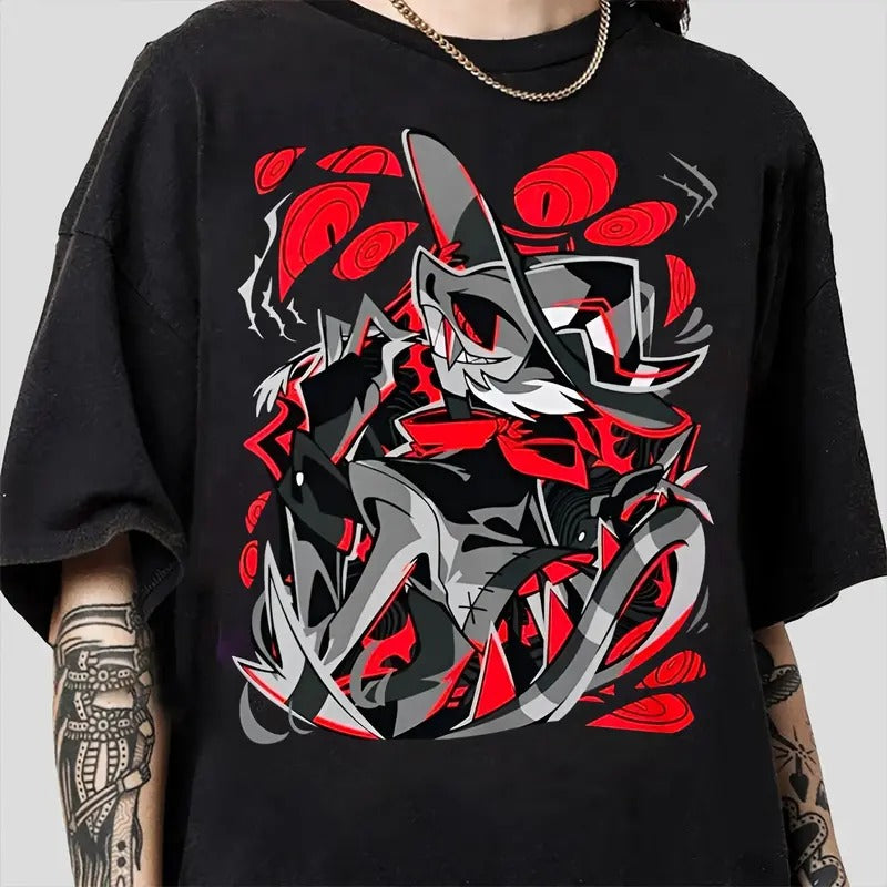 Alastor T-Shirt, Hazbin Hotel Characters, Hazbin Hotel T-Shirt, Hazbin Hotel Cartoon , Birthday Gift for fan, Helluva Boss-4
