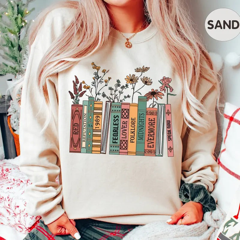 Albums As Books Sweatshirt with the Last Album, Trendy Aesthetic For Book Lovers, TS 1989 Sweatshirt, Swift Sweatshirt, Gift For Her