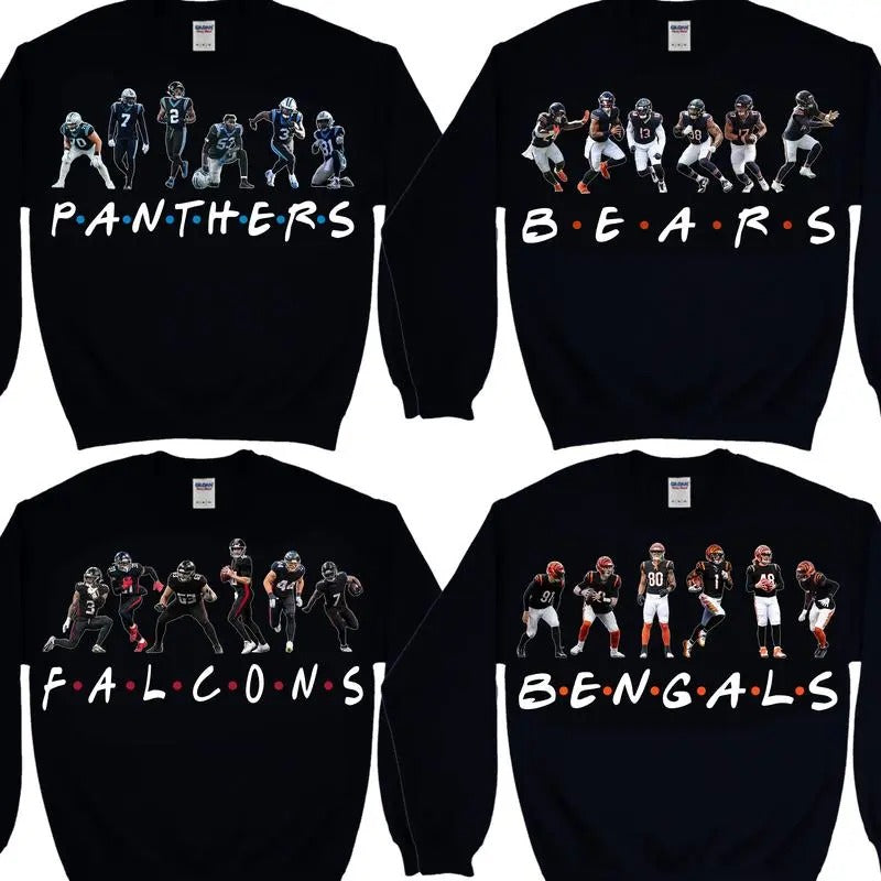 All Football Teams Player Sweatshirt, Sweater for Football Fans, Color Black Sweater For Men, Women