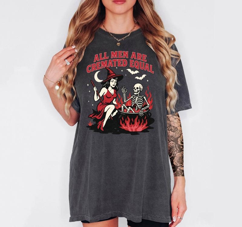 All Men are Cremated Equal- T-Shirt , Unisex Sizing, Funny Tee, Comfortable Shirt, Hallowen Theme