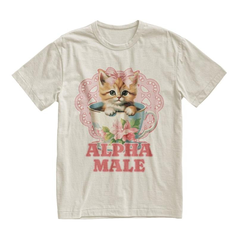Alpha Male Funny Kitten Tshirt, Funny Cat Meme Shirt, Boyfriend Gifts, Father Gift, Mom Tee, Cat Lover, Cat Gift - unisex t shirt