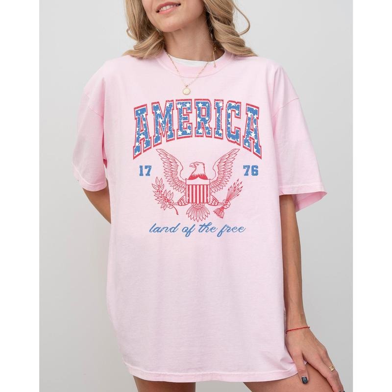 America, Land Of The Free, Eagle, 1776, USA, Independence Day, 4th Of July, Stars Stripes, Patriotic Tshirt, Women's, Comfort Colors Tee, Patriotic, Independence Day, Fourth of July, 4th of July, America, USA