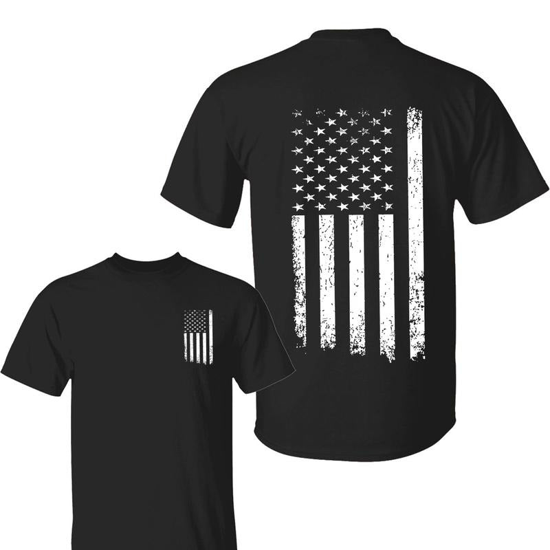 American Flag Shirt, Regular Fit Casual Fashion T-shirt for Daily Wear, Fourth Of July Shirt, Men's Top for All Seasons, T Shirts for Men, For Women