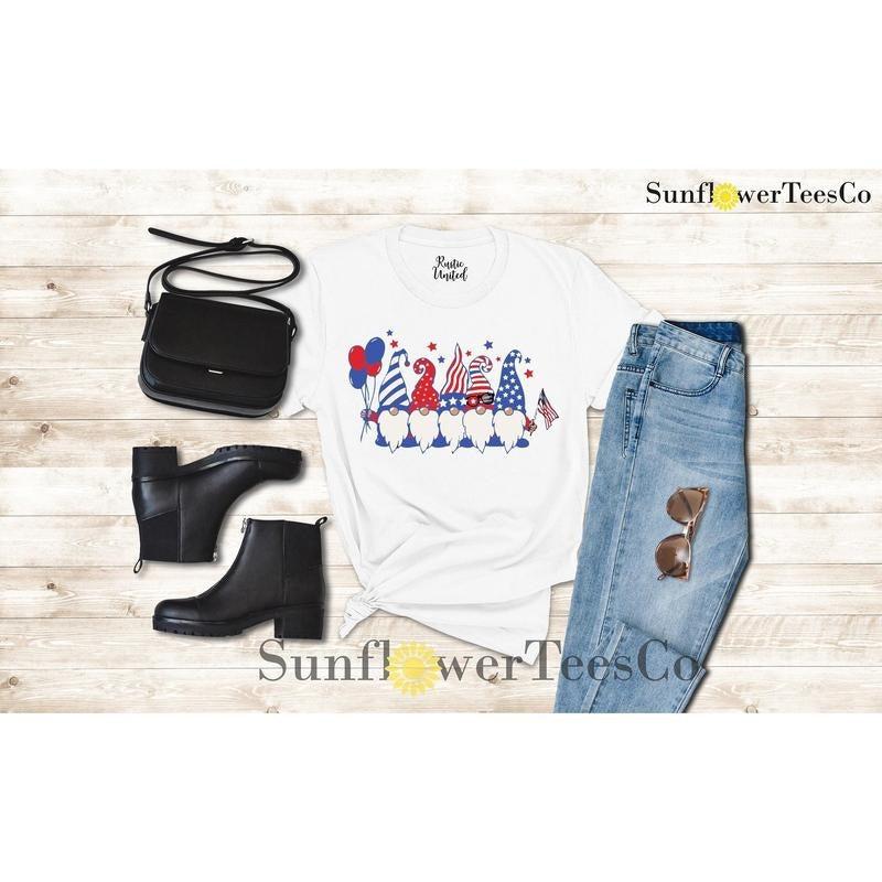 American Gnome Shirt Funny 4th Of July Shirt Fourth Of July Gifts Patriotic Gnome Shirt Memorial Shirt Gift For American Women And Men
