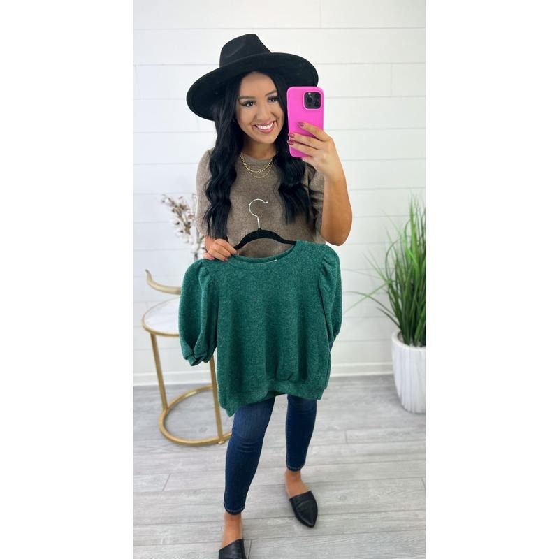Anna Short Puff Sleeve Sweater