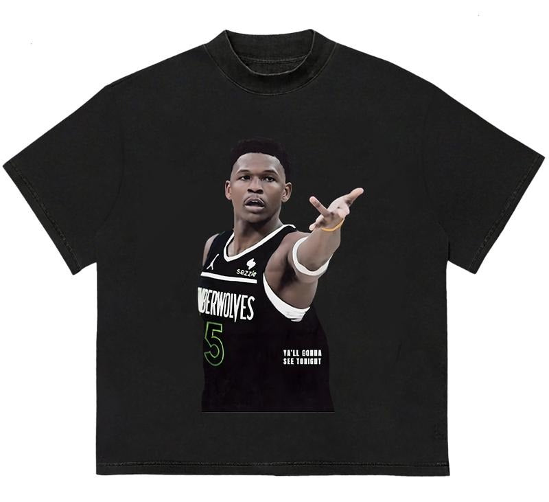 Anthony Edwards 2025 Playoff_bl T-Shirt Essential Everyday Graphic Tee
