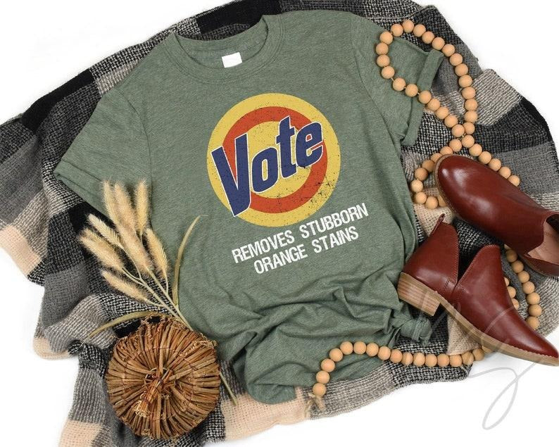 "Anti Trump Shirt - Vote Shirt - Vote Removes Shirt - Vote Removes Stubborn Orange Stains - Anti Trump Gifts - Vote Shirt Women" Top Womenswear