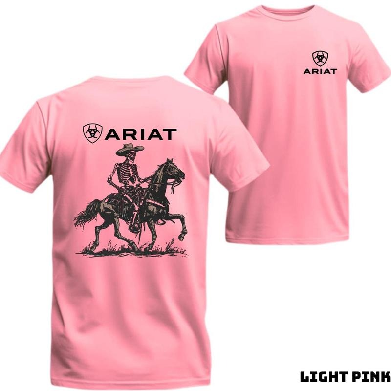 Ariat T-Shirt - Unique Cowboy Skeleton Riding Design, Bold & Distinctive Style, Lightweight & Comfortable, Men's Top - Menswear