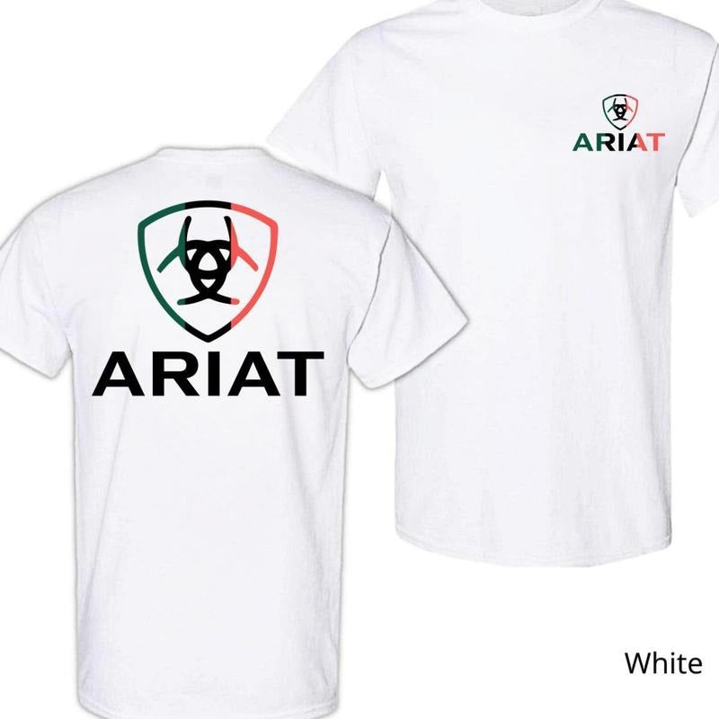 Ariat T-Shirt - Unisex Western Style with Tricolor Logo, Perfect for Rodeo Enthusiasts and Those Who Love Bold, Patriotic Fashion. Menswear Top Man Tshirt Streetwear