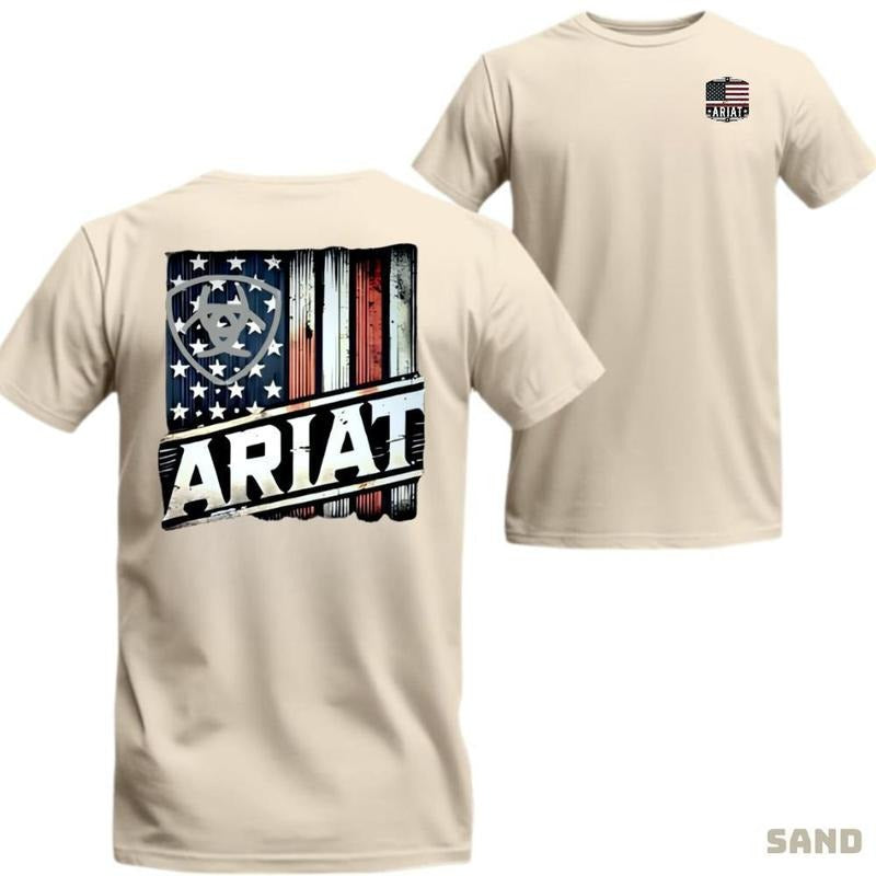 Ariat T-Shirt Vintage American Flag Graphic, Western Country Lifestyle, Great for Rodeo & Ranch Lovers Suitable for Cotton Menswear
