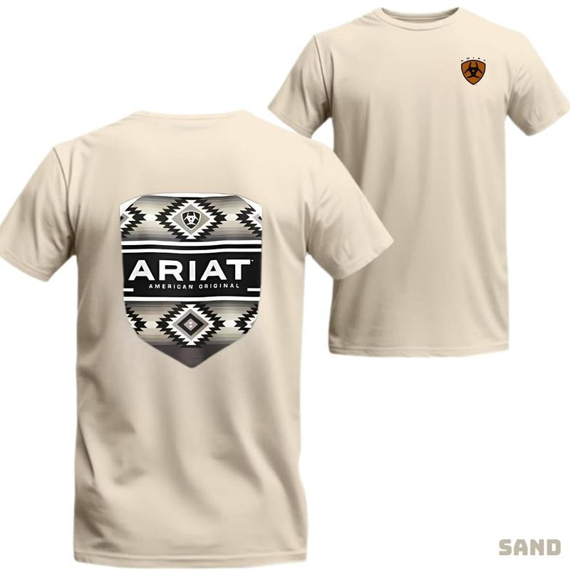 Ariat T-shirt - Navajo-inspired design with classic American style, suitable for men and women, soft breathable fabric for all-day comfort.