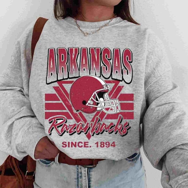 Arkansas Razorbacks Vintage Team University College NCAA Football T-Shirt Unisex Sweatshirt Cotton Fabric
