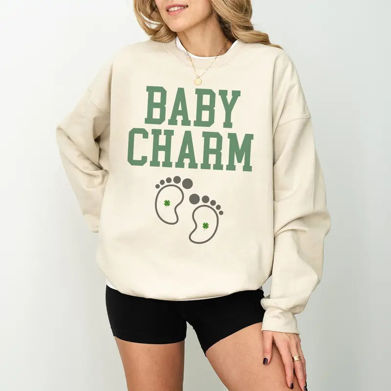 Baby Charm Sweatshirt, Extra Lucky This Year Shirt, St Patrick's Day Pregnancy Reveal, Pregnancy Announcement Shirt, Mom To Be Shirt, My Lucky Charm