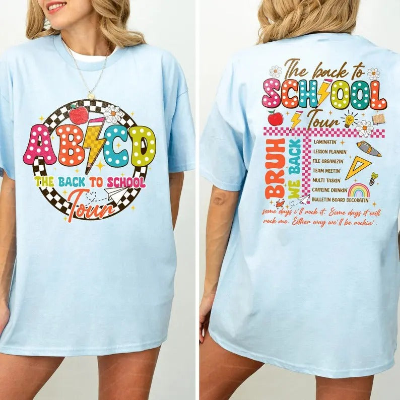 Back To School Tee Retro Back to School Shirt for Teachers, ABCD Teacher Shirts, First Day Of School Teacher T-Shirt,Teacher Gift,Teacher Team Shirt,Tour Shirt