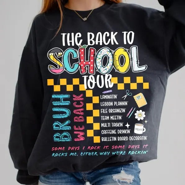 Back To School The back to school tour Shirt,Bruh we back Shirt,Back to school Shirt,back to school sublimation,Teacher Shirt,Retro Teacher Shirt,school doodles Shirt style 02