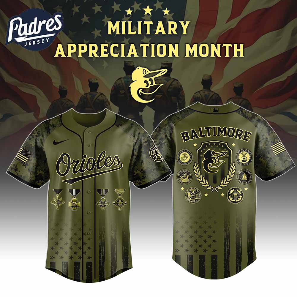 Baltimore Orioles MLB x Military Appreciation Month Baseball Jersey - Padres Jersey Oasis: Elevate Your Baseball Style Game