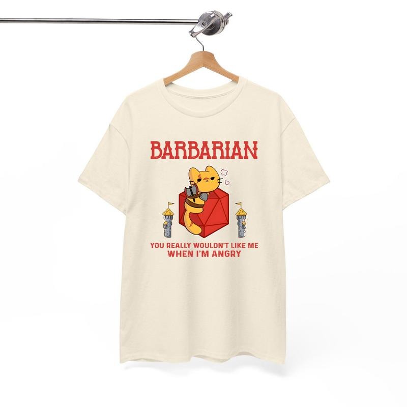 Barbarian Dnd Shirt, DND Shirt, Rogue Love Shirt, Cat DnD Shirt, Funny Unisex Tee, Mental Health DM Gift, Game Masters